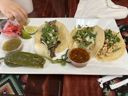 Carne Asada & chicken tacos