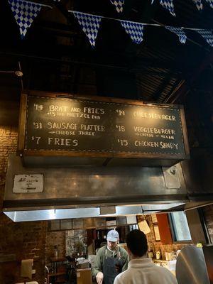 Biergarten Grill Menu