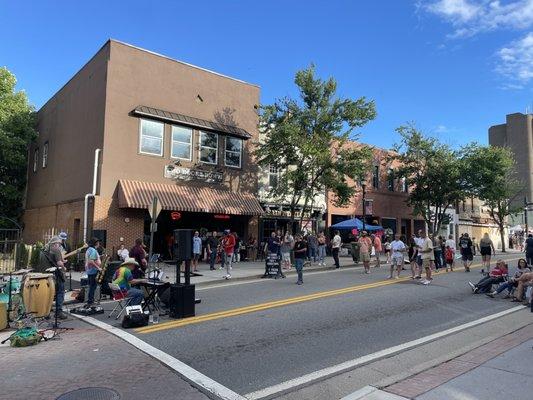 Summer on Broadway with music in the street