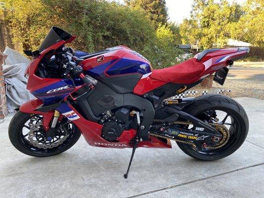 2022 Honda CBR1000RR ABS with parts purchased from Motovation USA / Motovation Accessories.