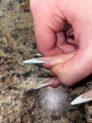 flooded cuticle with acrylic