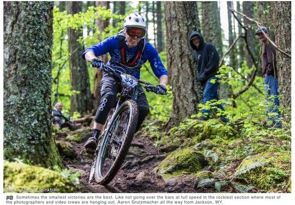 Hub owner product testing at Hood River Oregon Enduro Race. Photo Credit: Pinkbike.com