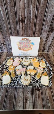 Custom decorated shortbread cookies are a perfect accompaniment to your other shower or other celebration decorations!