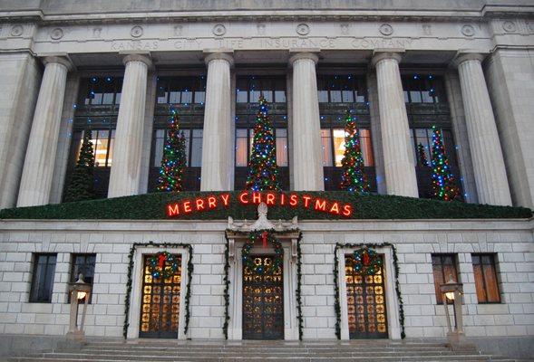 Kansas City Life Insurance Company Christmas decorations.