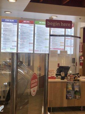 Counter and wall menus