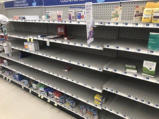 Cough and cold section cleared out today.