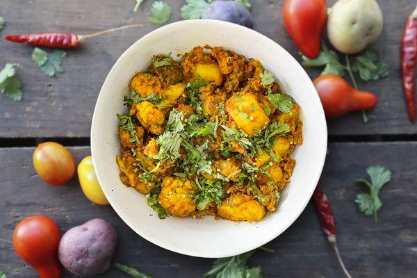 Aloo Gobi- Potatoes and Cauliflower Vegetarian dish