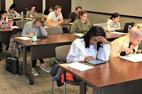 As part of the course, students take full-length digital LSAT practice tests.