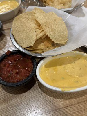 Chips, salsa and queso