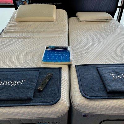 Cool sleeping Technogel mattresses in split king are an option.