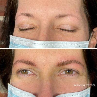 Microblading / microbladed eyebrows before and after