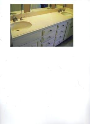 Our bathroom vanity before.