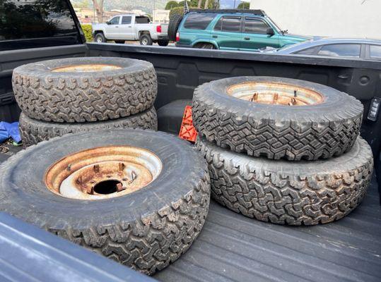 Old Tires Having Them Work On