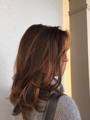 Soft balayage color