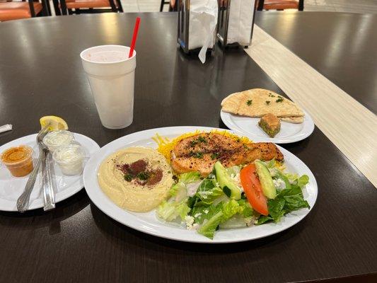 The salmon plater ~ my favorite! The salmon is perfectly crispy and juicy