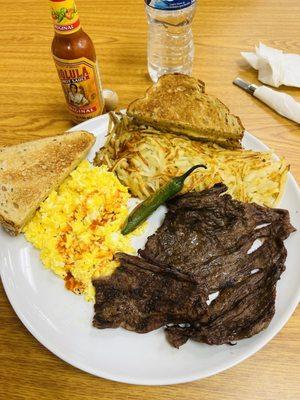 Rico steak and eggs