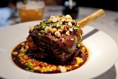 Roasted Lamb Shank with Farro and Butternut Squash