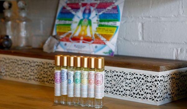 Chakra oils and informational charts make great gifts for massage therapists.