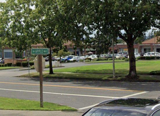 Parking lot of the shopping center OnPpint is located in.