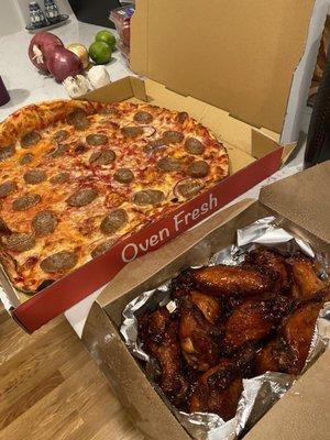 Pizza and wings