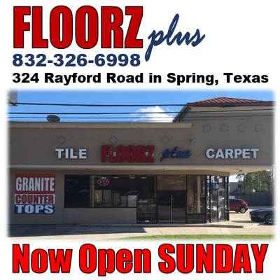 Floorz Plus is just off the 45 at 324 Rayford Road in Spring, TX