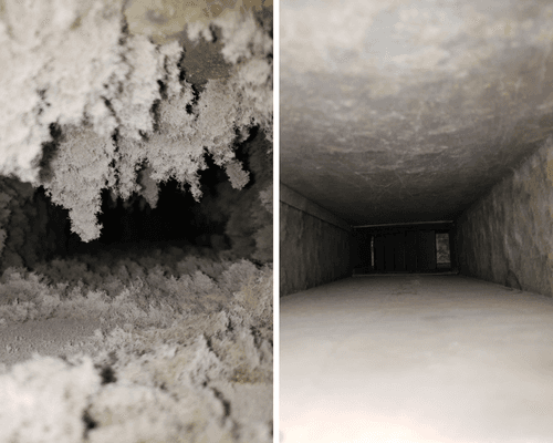 Before and after of air ducts