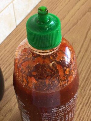 No tops on the bottles, germs/bacteria fall straight in. Gunk on walls and floors. They sneezed on the food, too much.