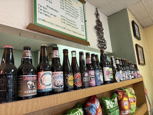 A collection of root beers they have offered and still offer! I've tried all of the displayed beverages