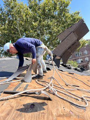 Remove the old roof shingles