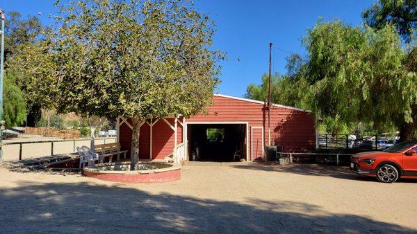 Entrance to one of the barns.