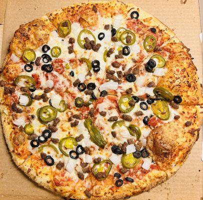 Build Your Own Large Pizza - beef, onions, jalapeños and olives