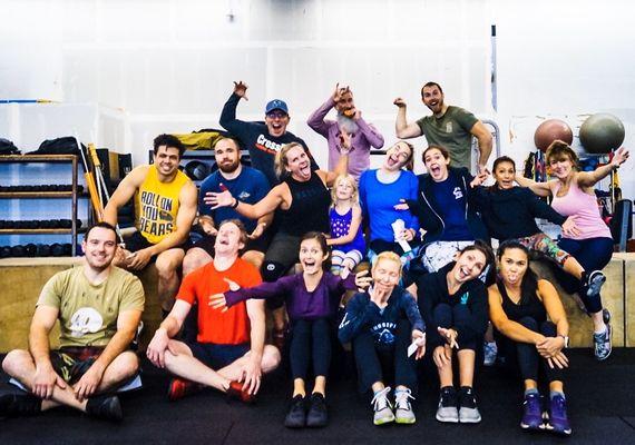 A picture after one of the CrossFit open workouts. Hard work and fun times!