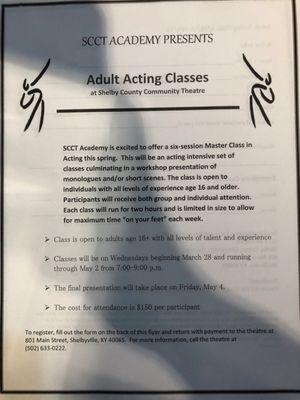 The offer acting classes.