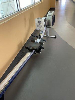 Row machine has been down for atleast three months.  Only two machines in the gym. Hope management sees this and does something.