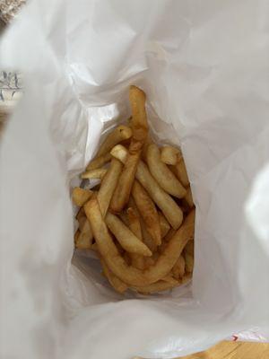 Large bag of French fries.