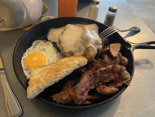 Country Fried Steak Breakfast with Bacon