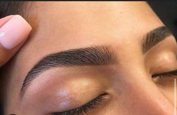 Eyebrows done with thread