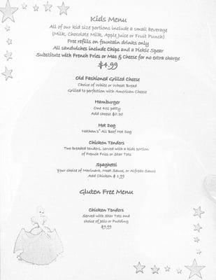 2012 menu, page 1 of 5