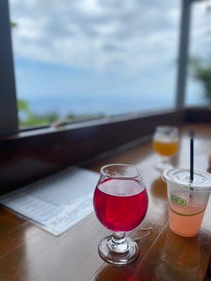 Ola Brewing dragonfruit lychee cider and great views.