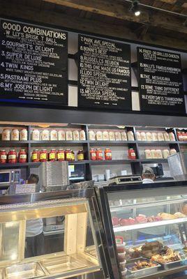 Left side of overhead menu and refrigerated display case. A lot of great choices.