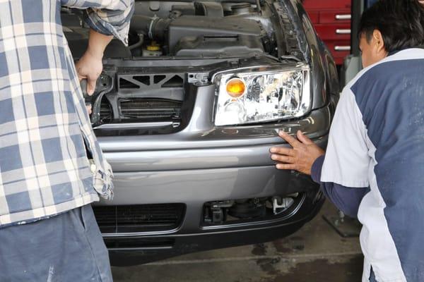 Mk4 jetta getting a new bumper fitted