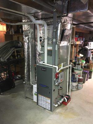 American Standard 2 stage condensing gas furnace with variable speed ECM blower motor.