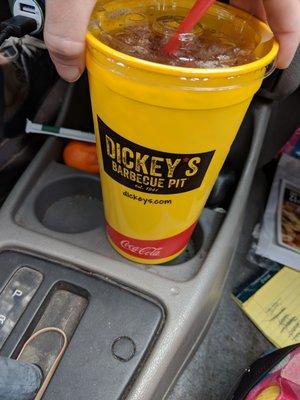 Big yellow cup doesn't fit in tiny '95 cup holders.