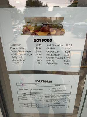 Menu outside