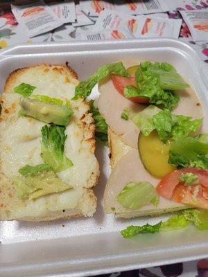 This is  the Turkey Swiss and Avocado sandwich....