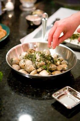 Penn Cove Manila Clams with thyme and a white wine sauce