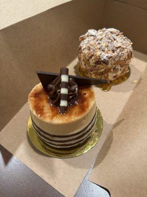 Le desir (chocolate mousse cake) and burnt almond cake