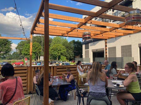 Great patio overlooking Hiawatha Golf course from afar!