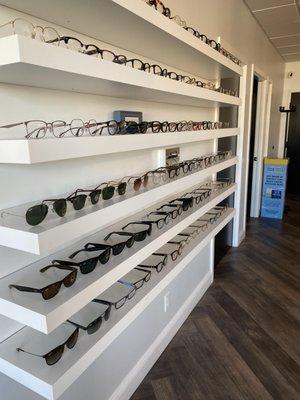 We have a wide selection of glasses and sunglasses, including independent eyewear companies and popular brands!