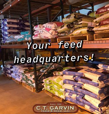 Horse feeds from Triple Crown, Tucker Mills, Purina, ProElite, Tribute, Nutrena, and own very own made in house equine line.